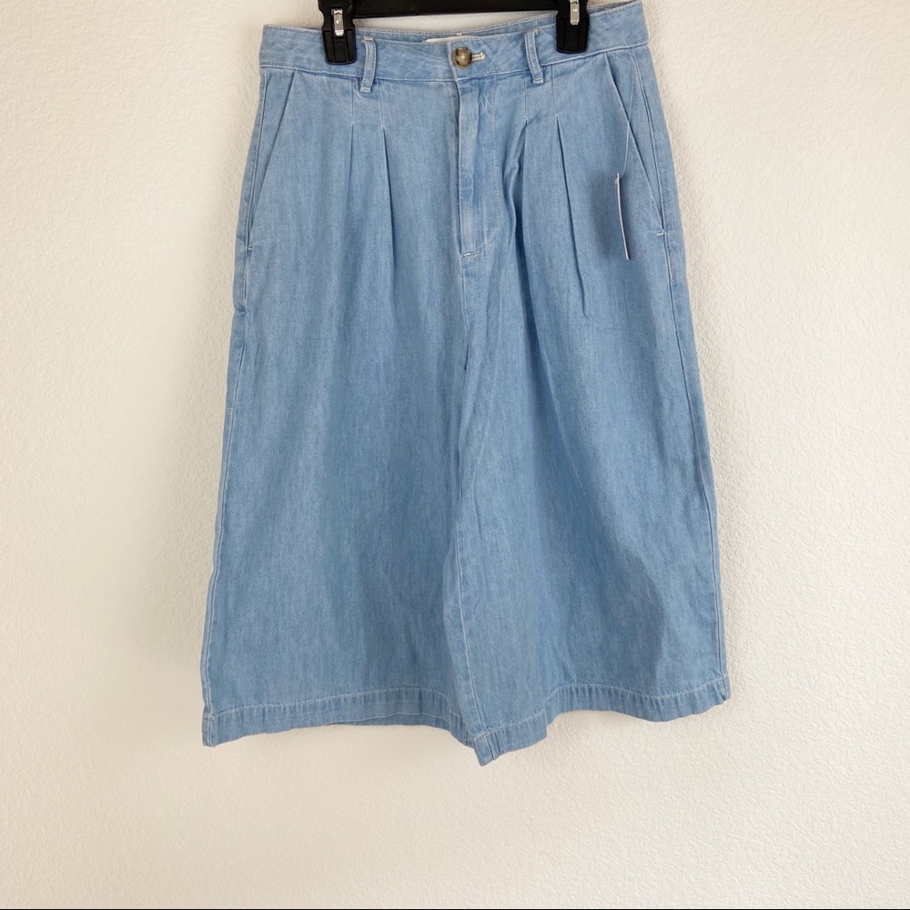 Anthropologie Wide Leg Crop Pants Denim Size 27